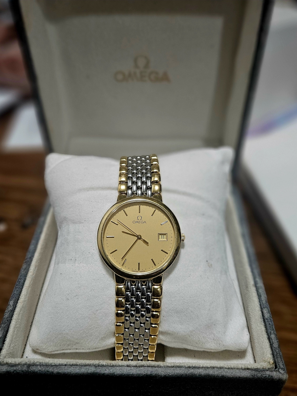 Omega Two-Tone Gold Dial Dress Watch